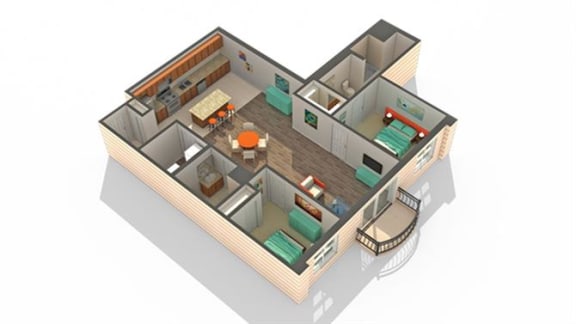 Gamble Floor Plan at Renew Five Ninety Five, Des Plaines, 60016