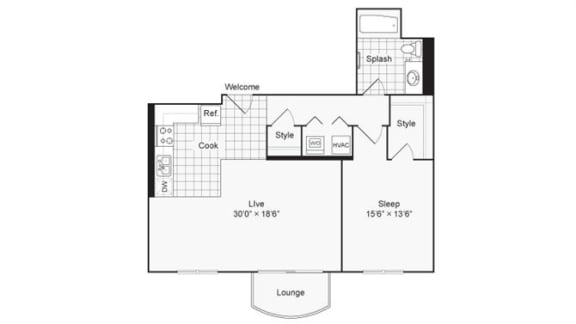Ludwig Floor Plan at Renew Five Ninety Five, Des Plaines, IL