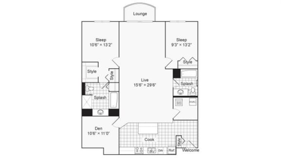 Schindler Floor Plan at Renew Five Ninety Five, Illinois, 60016