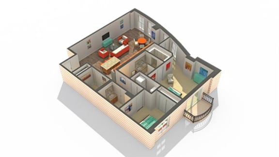 Wright Floor Plan at Renew Five Ninety Five, Des Plaines, IL, 60016