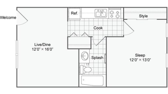 Ashland Floor Plan at The Hinsdale, Hinsdale, IL, 60521