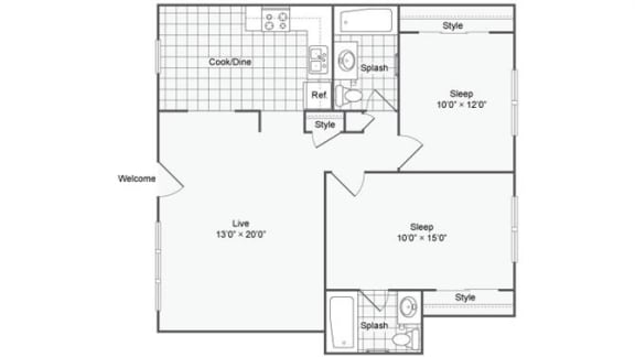 Broadway B Floor Plan at The Hinsdale, Hinsdale, IL