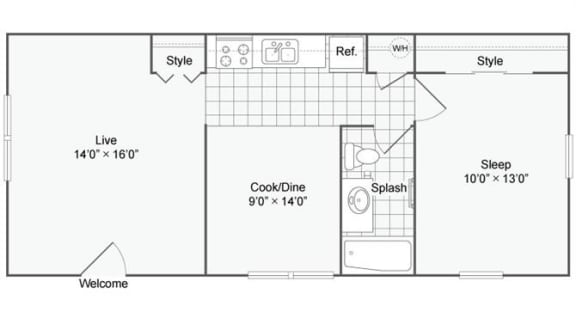 Fillmore B Floor Plan at The Hinsdale, Hinsdale, IL