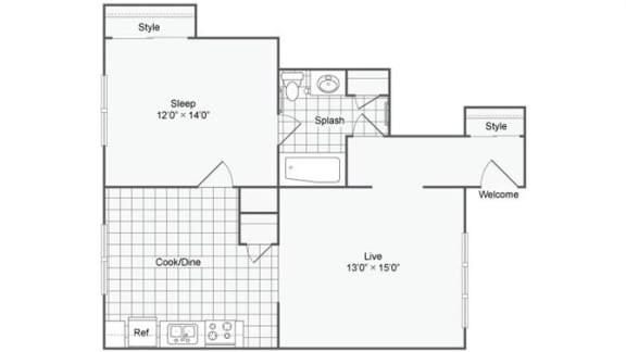 Grand B Floor Plan at The Hinsdale, Hinsdale