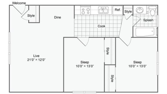 Jarvis B Floor Plan at The Hinsdale, Hinsdale, IL, 60521