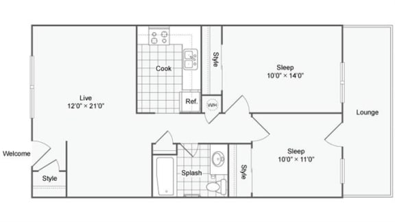 Maxwell B Floor Plan at The Hinsdale, Illinois, 60521