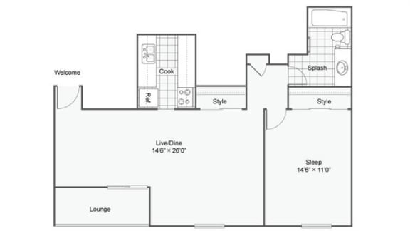 Floor Plan  Iris Floor Plan at The Magnolia Apartment Homes, Chesterfield