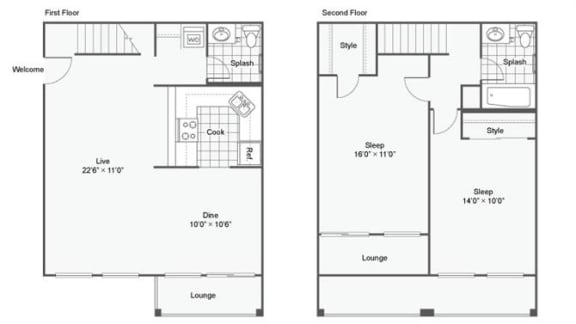 Lotus Floor Plan at The Magnolia Apartment Homes, Chesterfield, MO, 63017