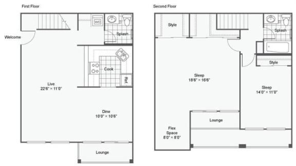 Floor Plan  Poppy Floor Plan at The Magnolia Apartment Homes, Missouri, 63017