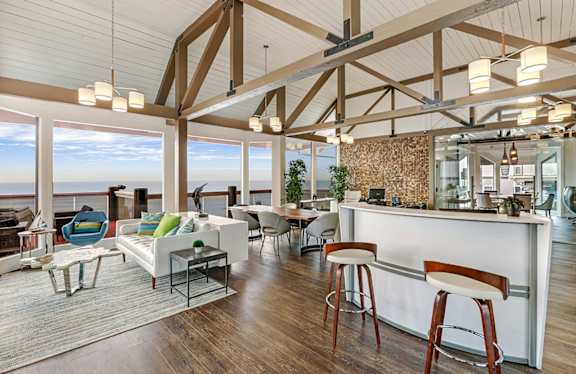 lobby interior with ocean views