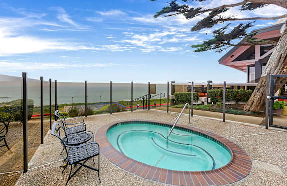 Hot tub with ocean views