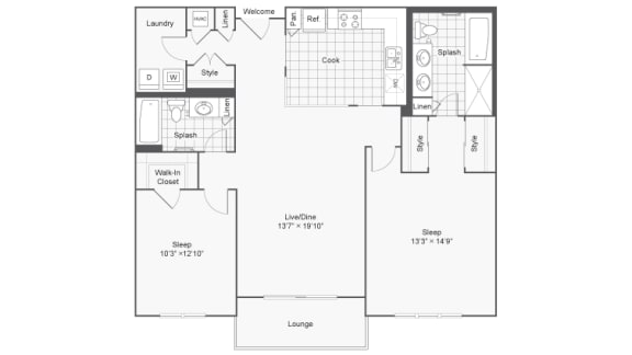 Colonial1 Floor Plan at Arrive Town Center, Vernon Hills