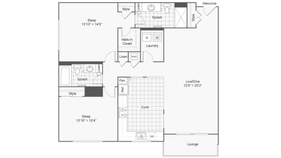 Cullen1 Floor Plan at Arrive Town Center, Vernon Hills, Illinois