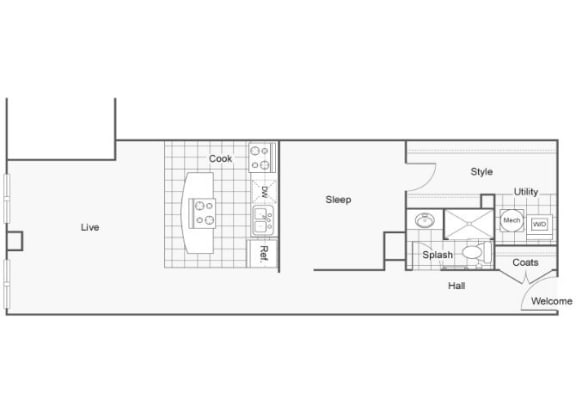 Hermes Floor Plan at ReNew Wichita, Wichita, KS, 67202