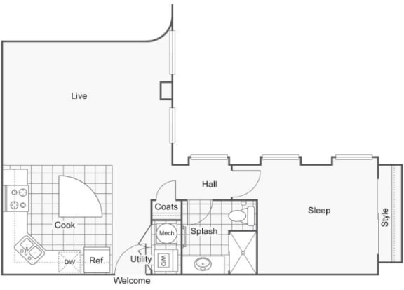 Oscar Floor Plan at ReNew Wichita, Wichita, KS, 67202