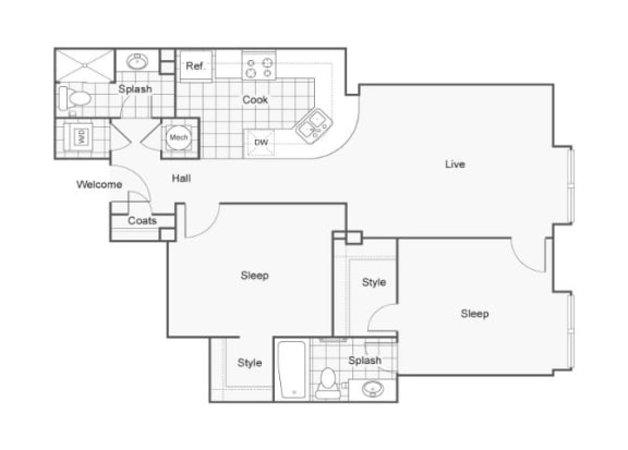 Taylor Floor Plan at ReNew Wichita, Kansas, 67202