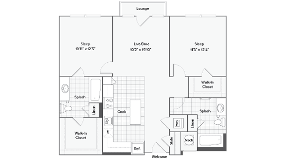Cambridge Floor Plan at Arrive Federal Hill, Baltimore, MD, 21230