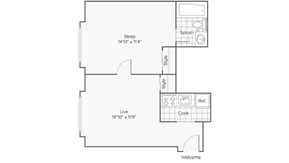 floor plan | the mansions on the park at Maurice Dear Apartments, Portland