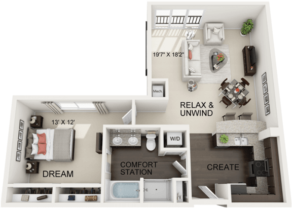 DelMar Floor Plan at Residences at the Street, Washington, 15301