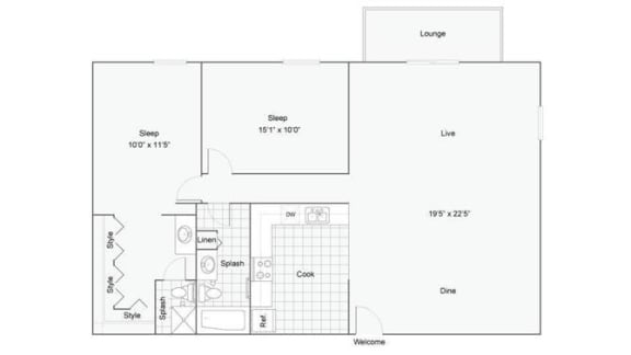 Floor Plan  Charlotte Floor Plan at Hampshire House, Pittsburgh, Pennsylvania