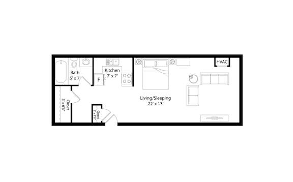 S3 Floorplan at The Venue on Knox Apartments, Minneapolis, Minnesota