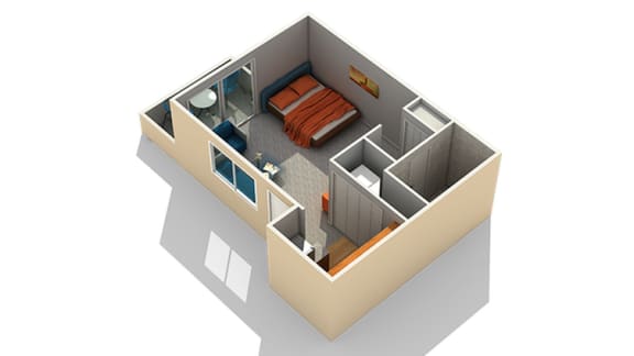 Studio1 Floor Plan at OceanAire Apartment Homes, Pacifica, California