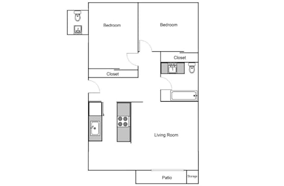 Two Bedroom B at Cascade Vista, Portland, OR, Oregon