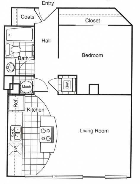 a floor plan of a small house with a bathroom and a living room