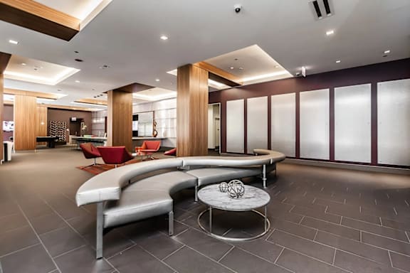 the lobby or reception area of the envoy hotel airport