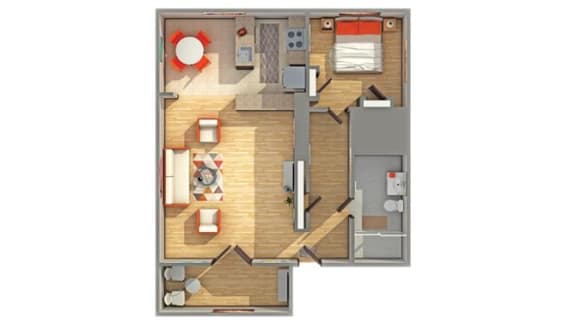 The Ogden  Floor Plan at Cambridge Manor Apartments, Milwaukee, Wisconsin