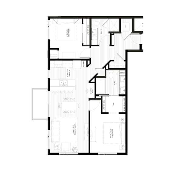 B2 Floorplan at Zest, Minneapolis, MN, 55419