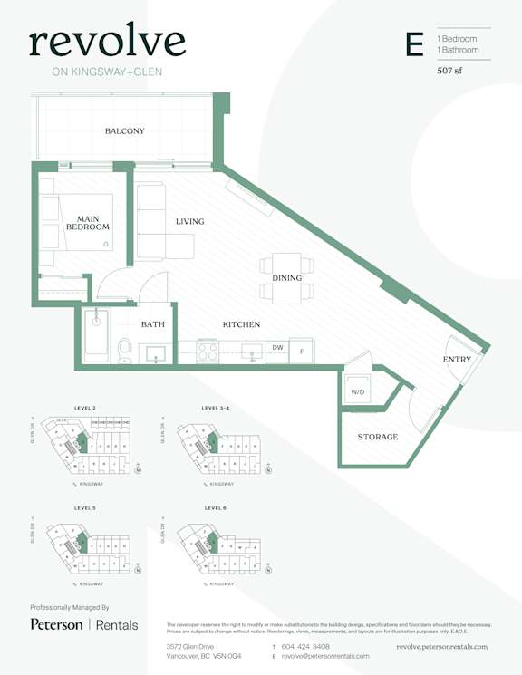 A floor plan for a property managed by Peterson Rentals.