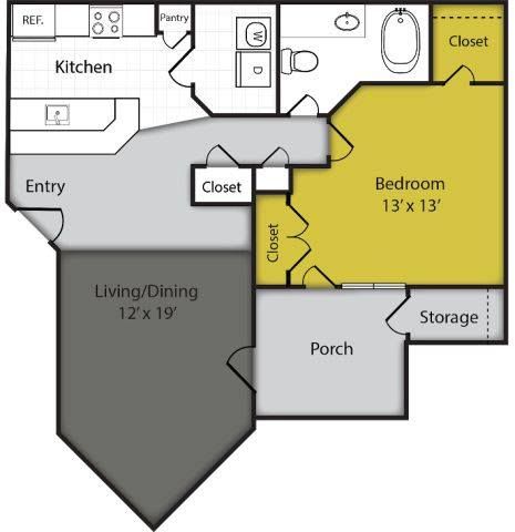 a floor plan of a 2-bedroom apartment home at the eclipse apartments duluth ga