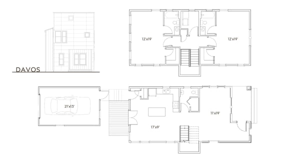2 Bed Davos Floorplan at Swiss Village, Louisville, Kentucky