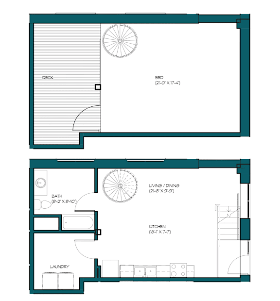 a floor plan of a small house with a bedroom and a living room