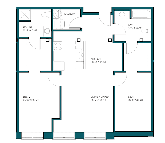 the floor plan of a bedroom apartment with a mix of different floors