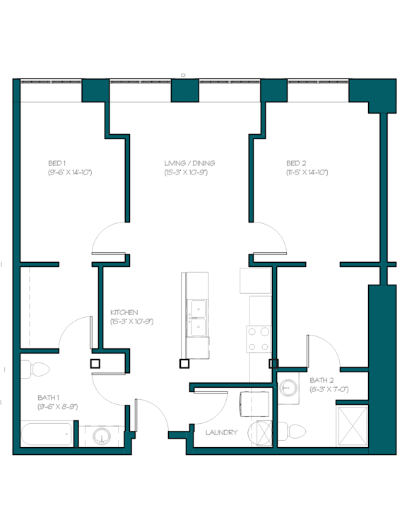 a blueprint of a floor plan of a residence