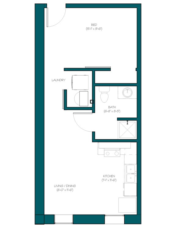 blueprint of a floor plan for a small apartment