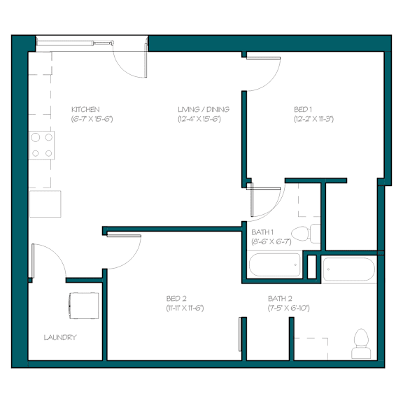the blueprint of a floor plan of a residence