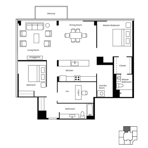 A black and white image of a house floor plan.