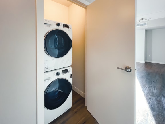 a washer and dryer in a laundry room