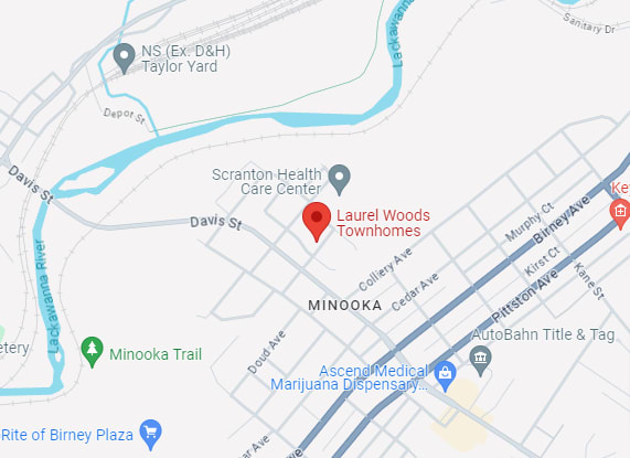 a map showing the location of the laurel woods townhomes on the map