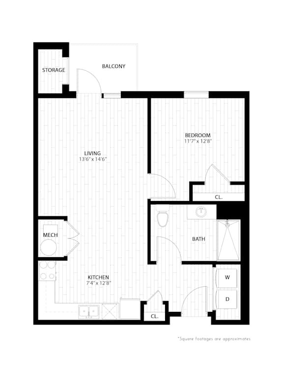 A black and white image of a floor plan for a house.