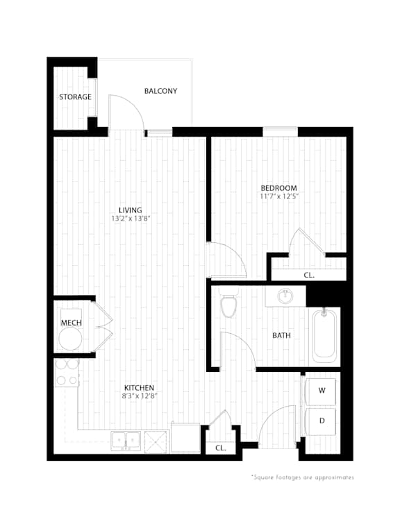 A black and white image of a floor plan for a house.