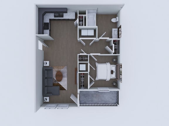 1 Bed 1 bath Floor Plan at Union at North Crossing, Waterloo, 50703