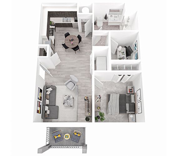 1 Bed 1 Bath with 670 Sq. Ft.  at The Union at The Loop in Lawrence, Kansas