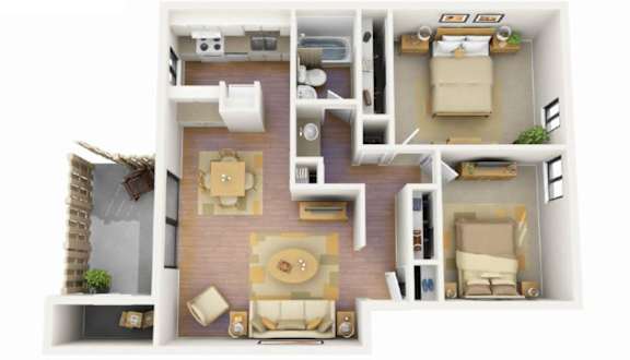 2 bed 1 bath 2 bed 1 bath at The Ranch at Bear Creek Apartments, Lakewood, CO, 80227