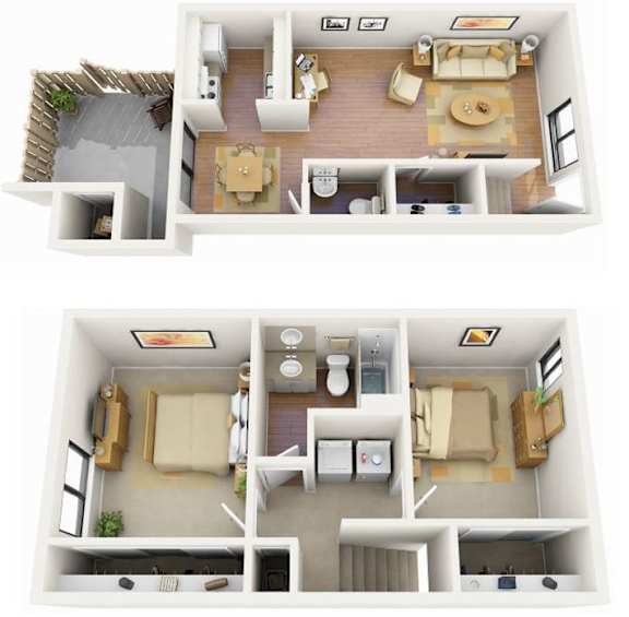 2 bed 1.5 bath 2 bed 1.5 bath at The Ranch at Bear Creek Apartments, Lakewood, CO