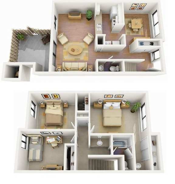 3 bed 1.5 bath 3 bed 1.5 bath at The Ranch at Bear Creek Apartments, Lakewood, 80227