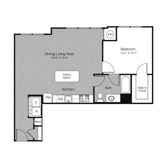 a floor plan of a bedroom apartment at West 130, West Hempstead, 11552